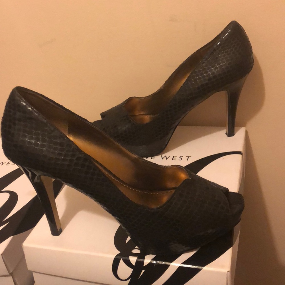 Black print peep toe - Picture 3 of 4